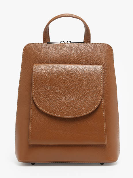 Rugzak / Schoudertas Leder Milano Bruin caviar CA240615